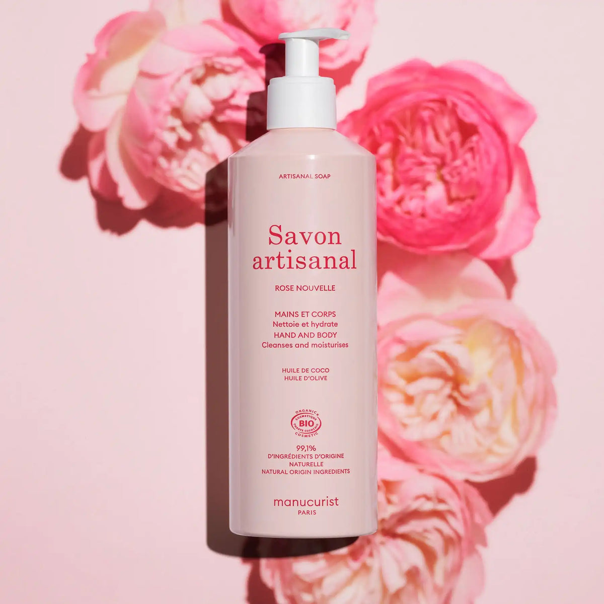 Savon Artisanal Parfum Rose Nouvelle - Cosmos Organic - 500ml